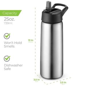 SipX 25 Ounce Stainless Steel Water Bottle.  NEW